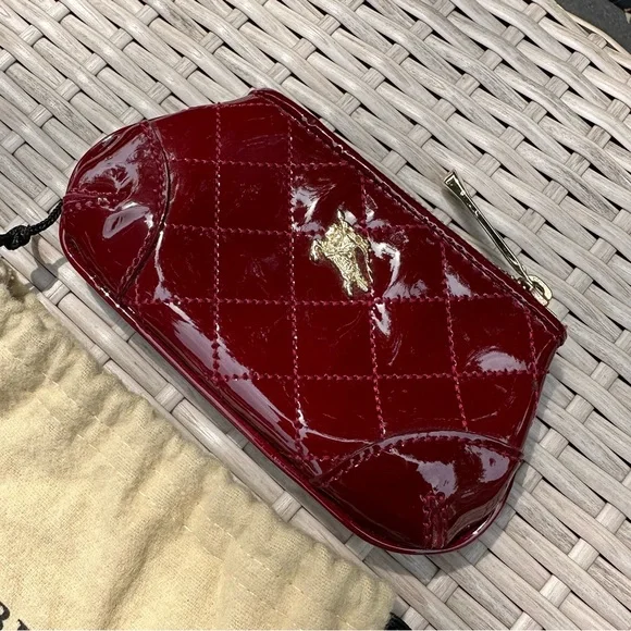 Burberry Patent Leather Quilted Zipper Coin Card Case - Picture 6 of 9